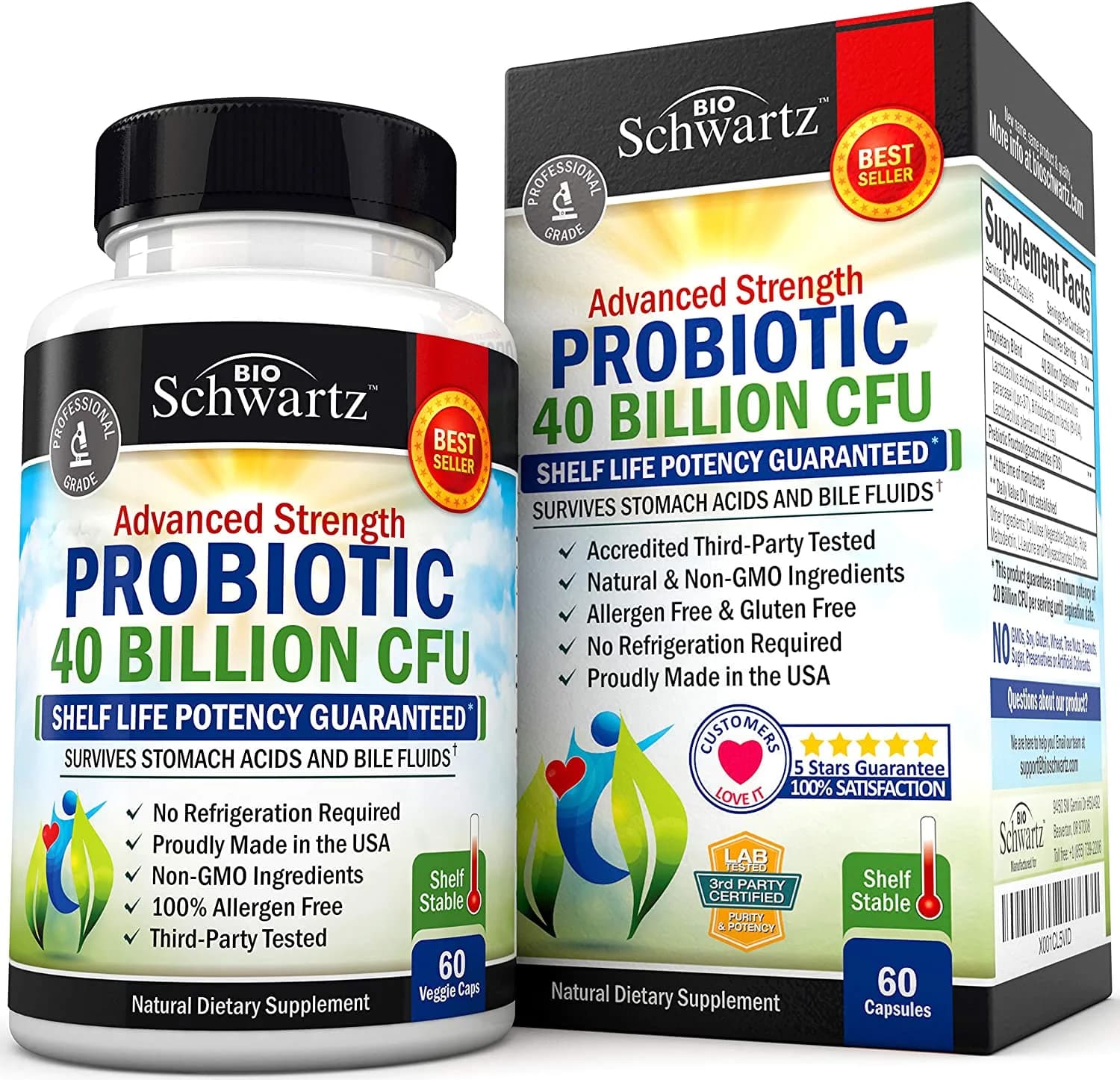 BioSchwartz Probiotic, 40 billion CFU, 60 Capsules by BioSchwartz