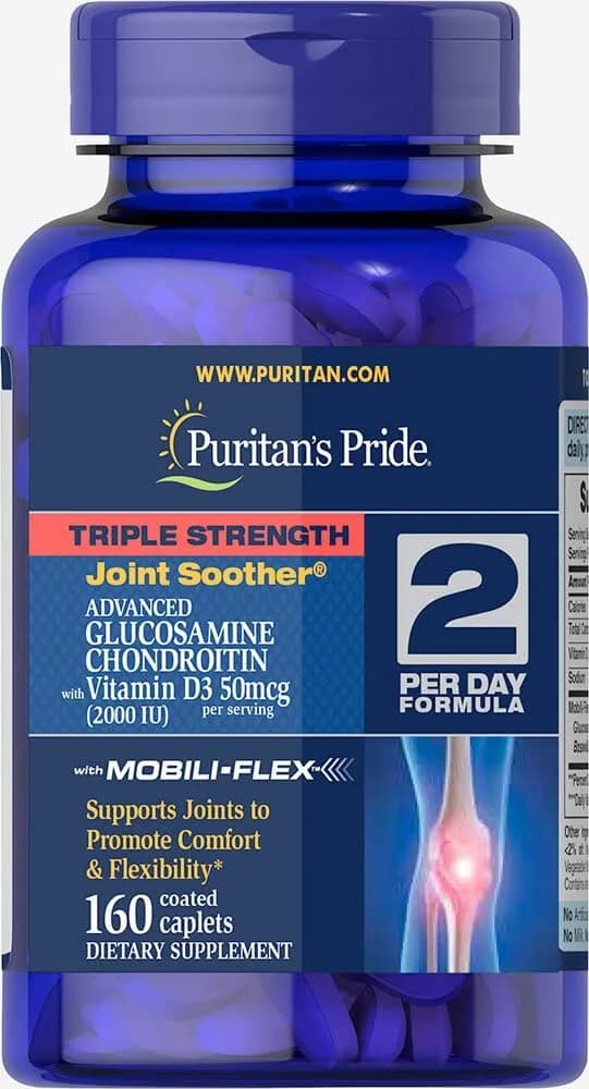 Glucosamine Chondroitin Triple with Vitamin D3 caplets, 160 Capsules by Puritan's Pride
