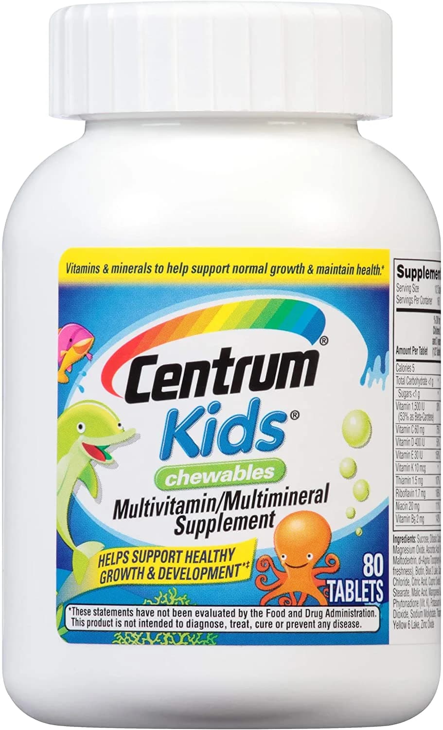 Kids Chewable Multivitamin for Kids, 80 Count by Centrum