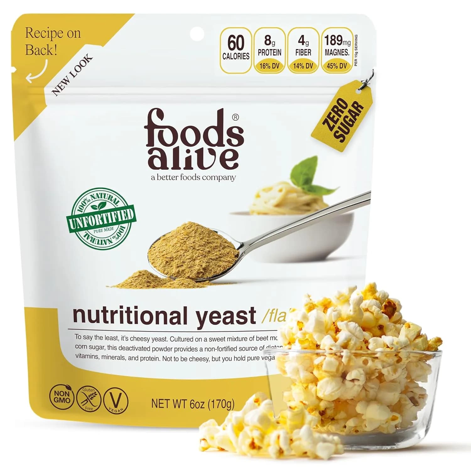 Foods Alive Non-Fortified Nutritional Yeast, 6 oz