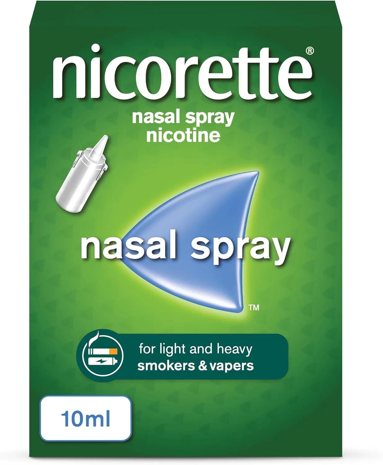 Nicorette Nasal Spray (1x 10ml), Fast-Acting Nicotine Nasal Spray to Help Stop Smoking, Cessation Aid for Relief from Cravings and Nicotine Withdrawal