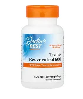 Doctor's Best, Trans-Resveratrol 600 mg, 60 Veggie Caps