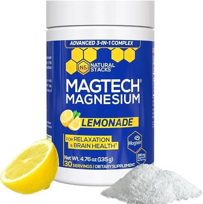 MagTech Magnesium Lemonade, 200 mg, 30 Servings by Natural Stacks
