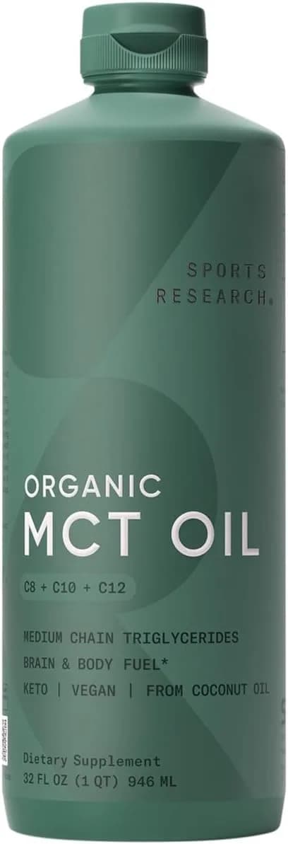 Organic MCT Oil Keto & Paleo Certified, 1 L by Sports Research