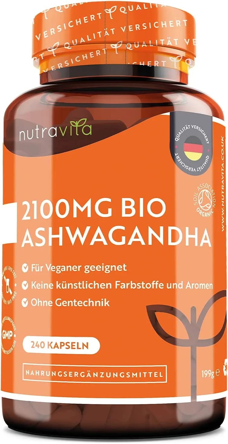 Organic Ashwagandha, 2100 mg, 240 Capsules by Nutravita
