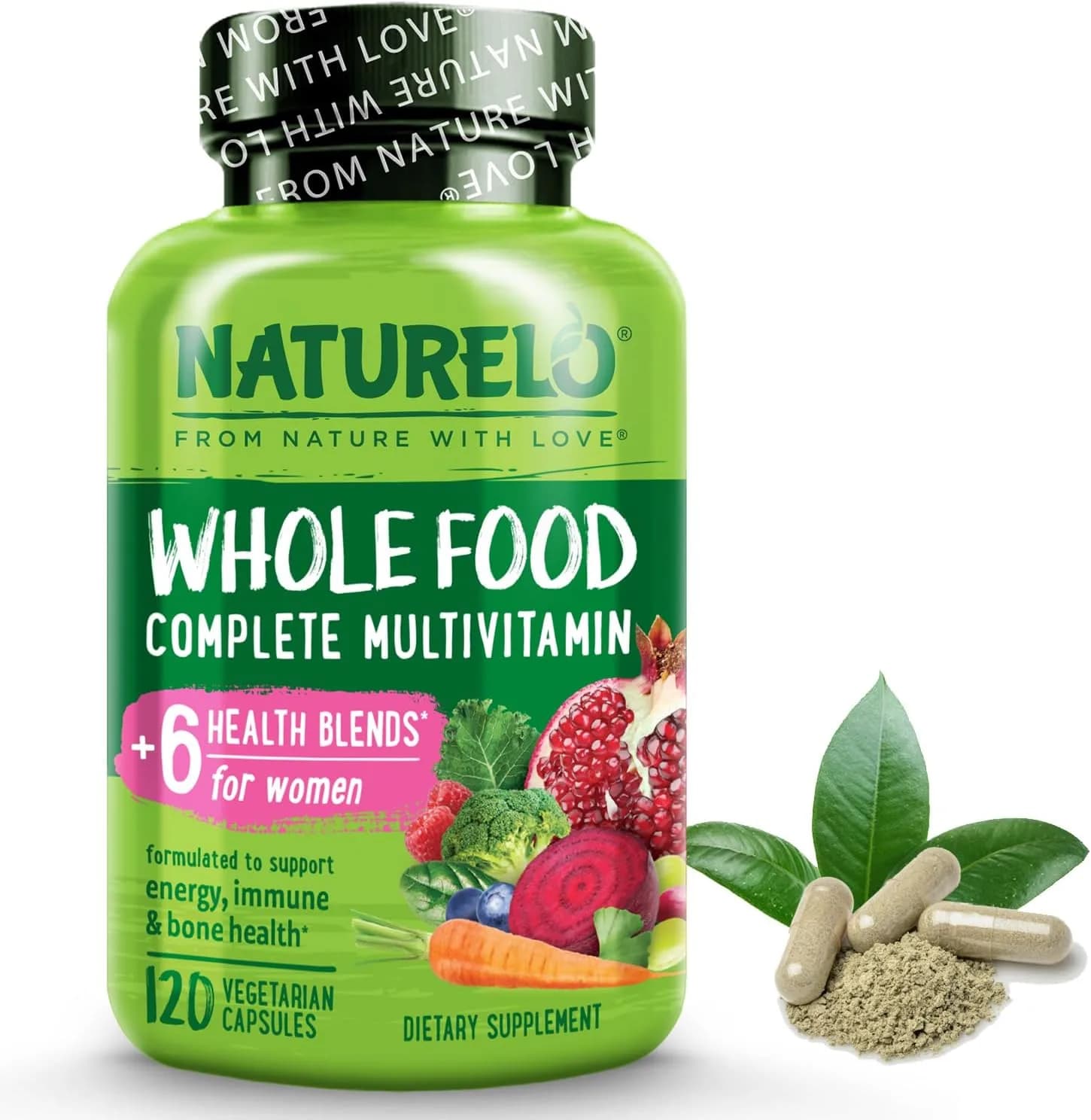 NATURELO Whole Food Multivitamin for Women,120 Capsules