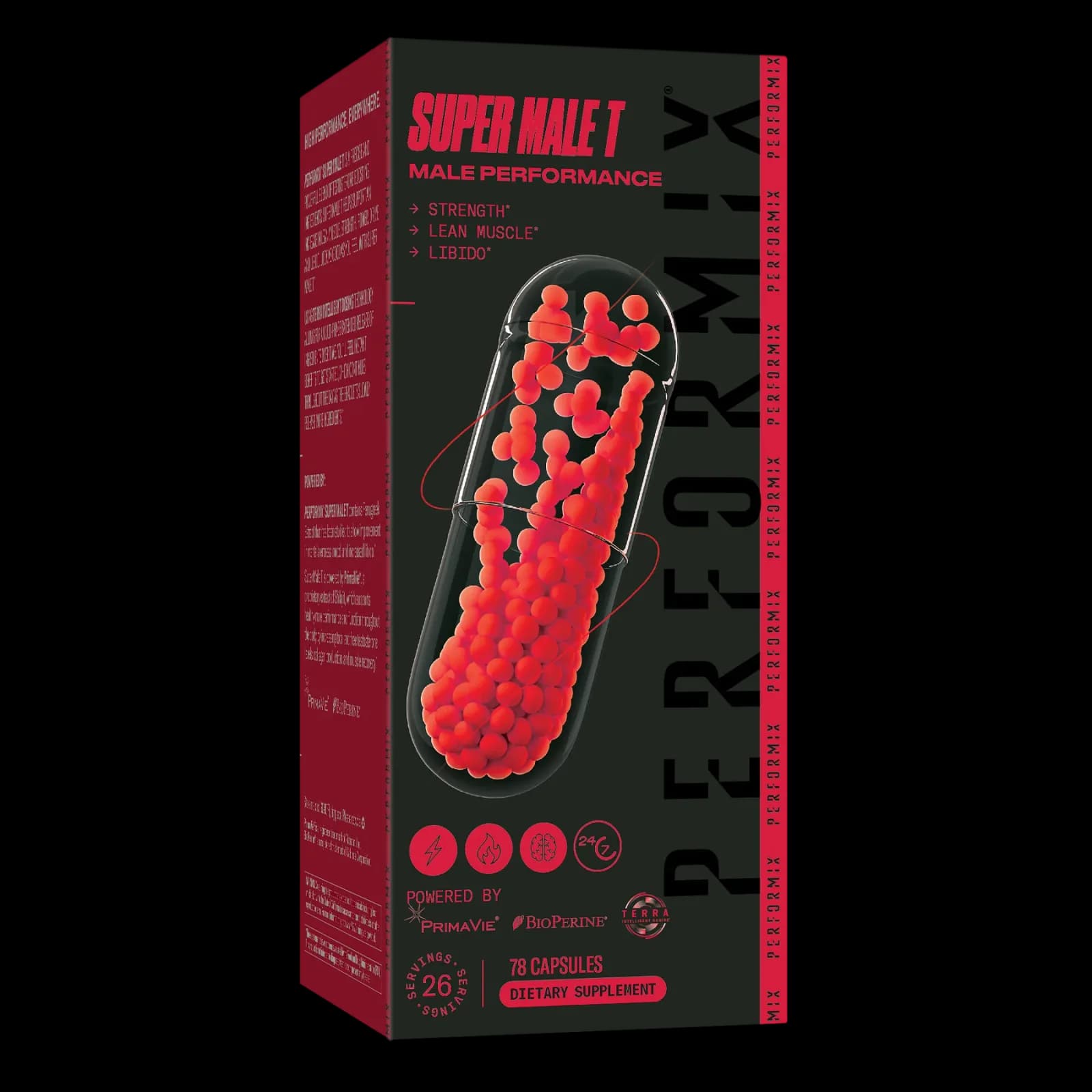 Performix Super Male T: Premium Natural Testosterone Support | 78 Capsules