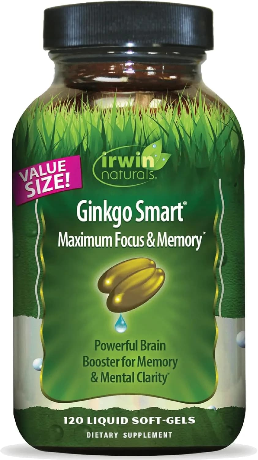 Ginkgo Smart Cognitive Support 120 Liquid Soft-Gels by Irwin Naturals
