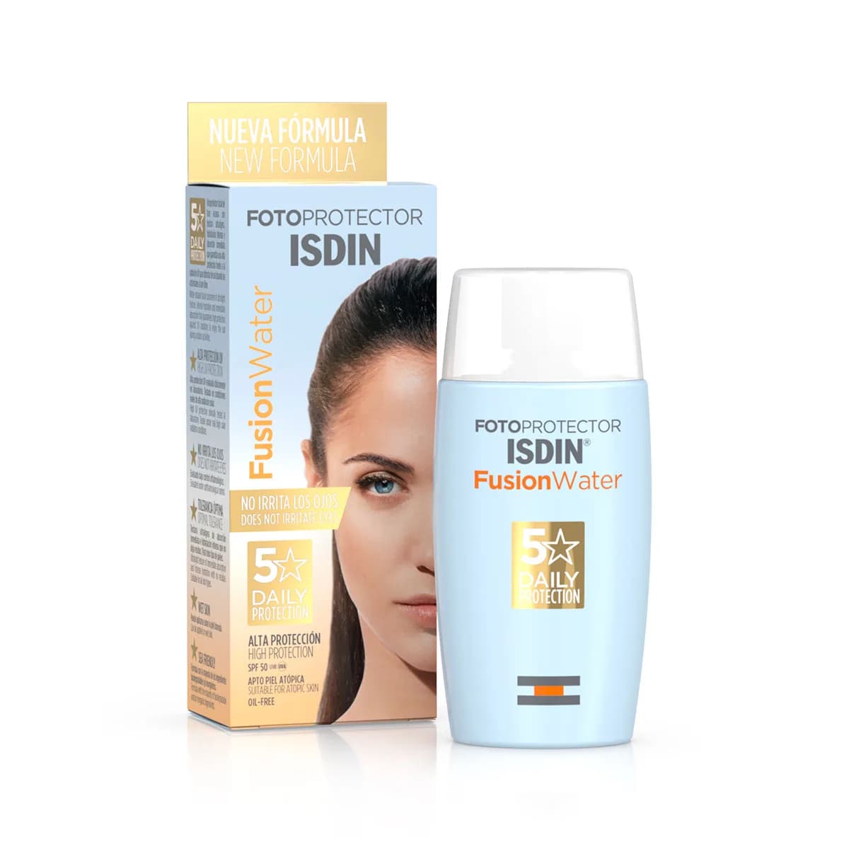 ISDIN Fotoprotector Fusion Water SPF50, 50 ml I Sunscreen for face I water-based I oil-free I sensitive skin I paraben free I make up friendly واقى الشمس خالى من الزيت ، للبشرة الحساسة 50مل