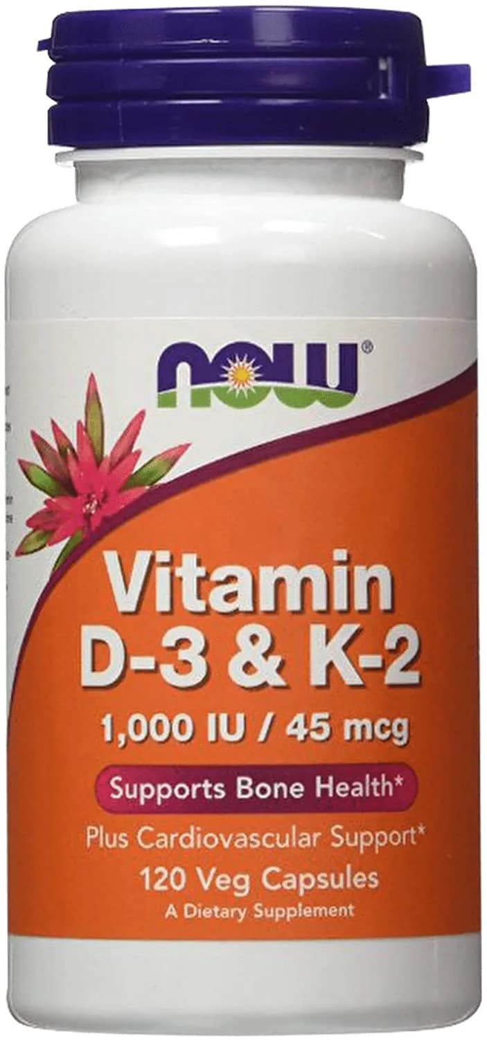 Vitamin D3 & K2 / 45 mcg, 1000 IU, 120 Veg Capsules by NOW