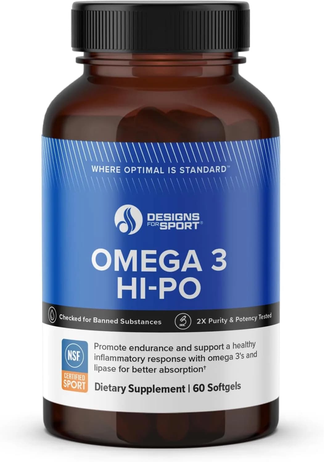 DESIGNS FOR SPORT Omega 3 HI-PO High-Potency, 60 Softgels
