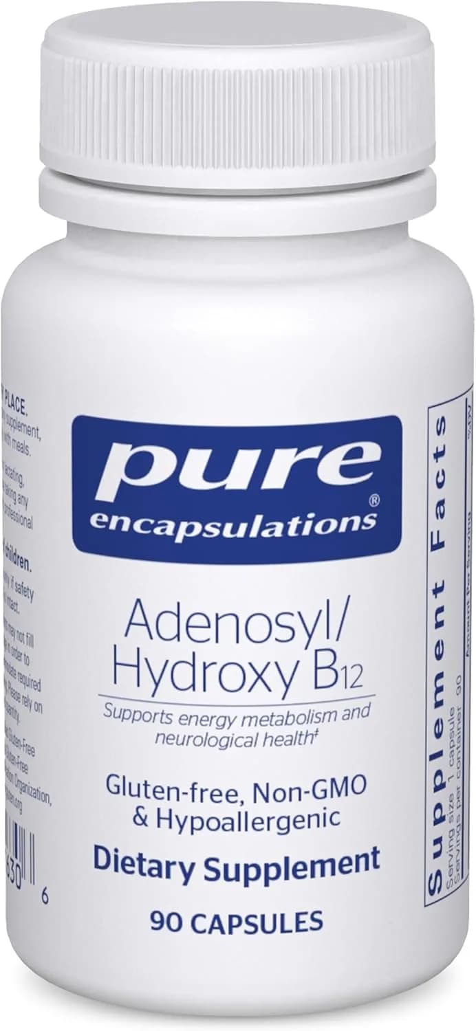 Pure Encapsulations Adenosyl/Hydroxy B12 90's - High-Potency B Vitamin - for Energy Metabolism & Neurological Support* - Brain Support Supplement* - Vegan & Gluten Free - 90 Capsules