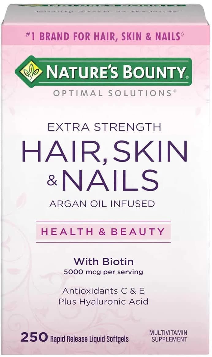 Nature's Bounty Hair Skin and Nails 5000 mcg of Biotin - 250 Softgels