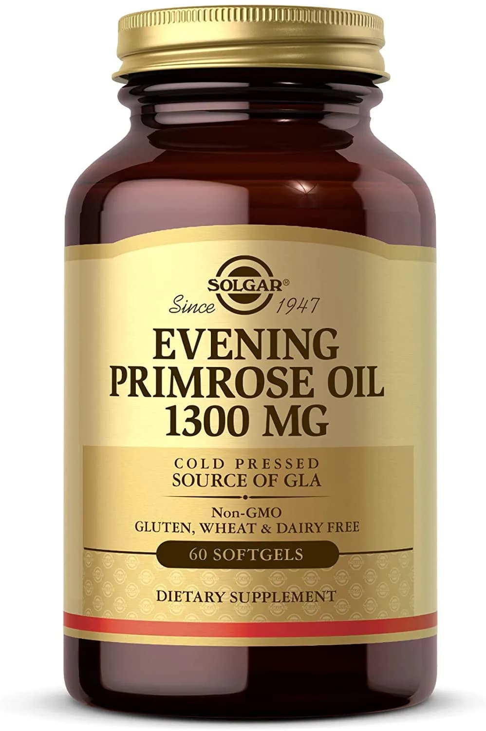 Solgar Evening Primrose Oil 1300 mg 60 Softgels - Promotes Healthy Skin & Cardiovascular Health - Nutritional Support for Women - Non-GMO Gluten Free Dairy Free - 60 Servings