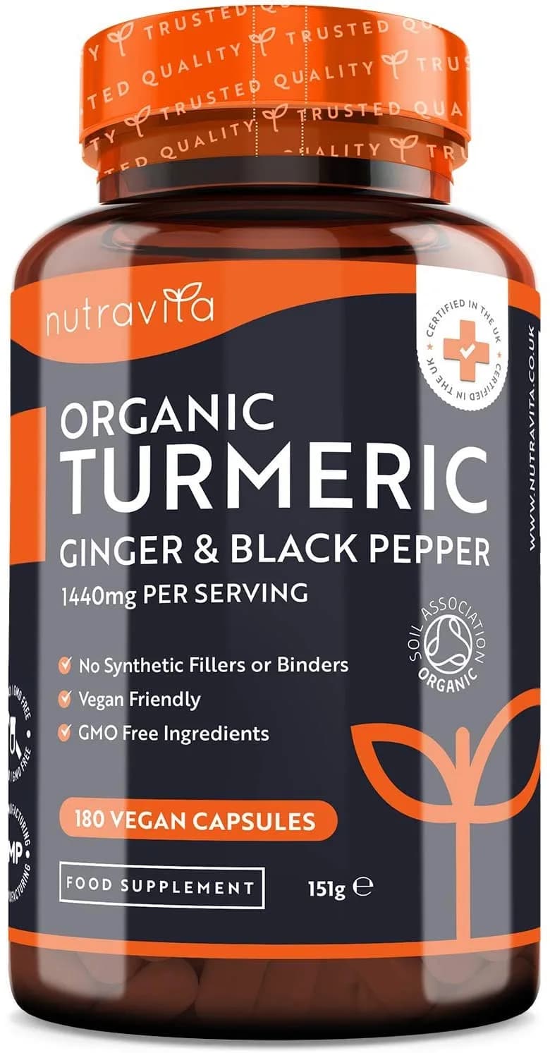 Nutravita Organic Turmeric Curcumin 1440mg-180 Vegan Capsules