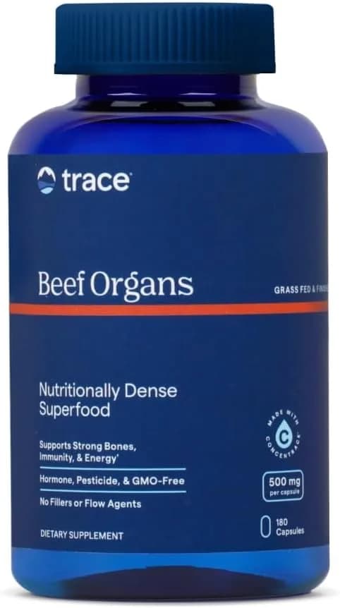 Trace Minerals Beef Organ, 600mg | 180 Capsules