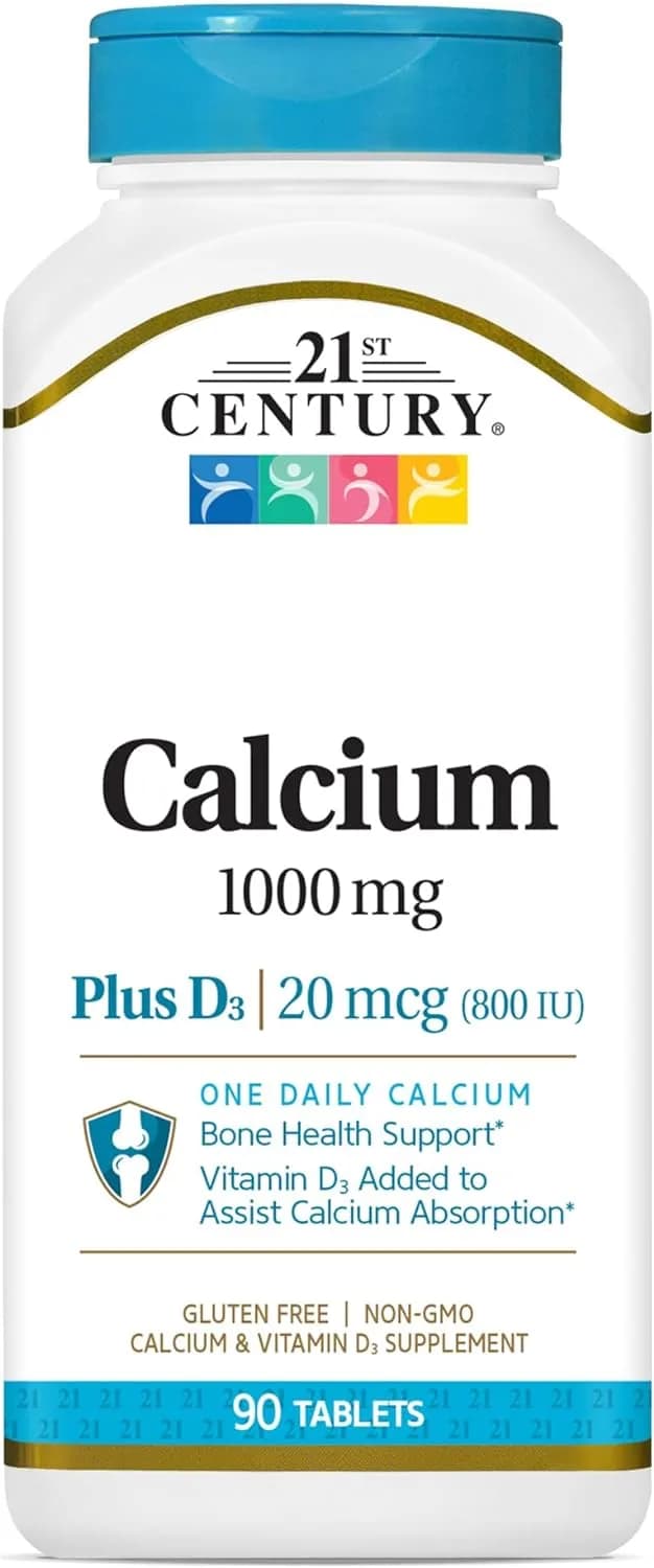 Calcium Plus D Tablets, 1000 mg, 90 Count by 21st Century