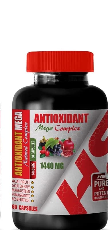 Healthy Supplements LLC Blood Pressure lowering Supplement - ANTIOXIDANT Natural MEGA Complex 1440 MG - Elderberry Extract Capsules مكمل لخفض ضغط الدم ، ومضاد للأكسدة طبيعيا ميجا مركب 1440 مجم ، 60 كبسولة