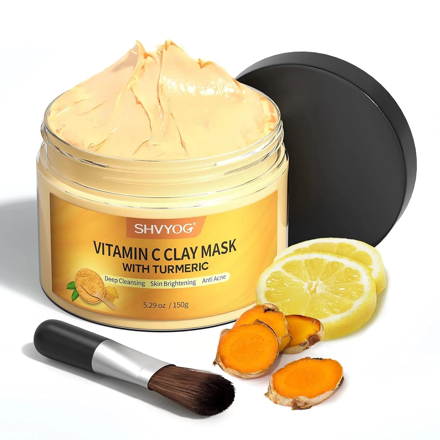 SHVYOG SHVYOG Natural Vitamin C &amp; Turmeric Clay Mask | Deep Cleansing Face assist withment | 150 gm