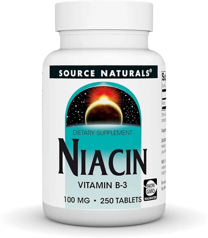 SOURCE NATURALS Source Naturals Niacin 100 mg | Supports NAD+ and Cellular Energy | 250 Tablets