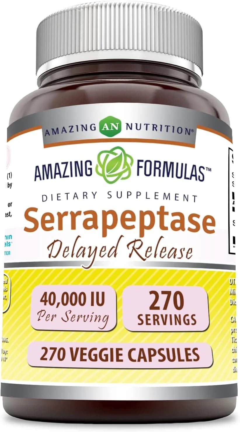 Amazing Formulas Serrapeptase Supplement | 40,000 IU | 270 Caplets