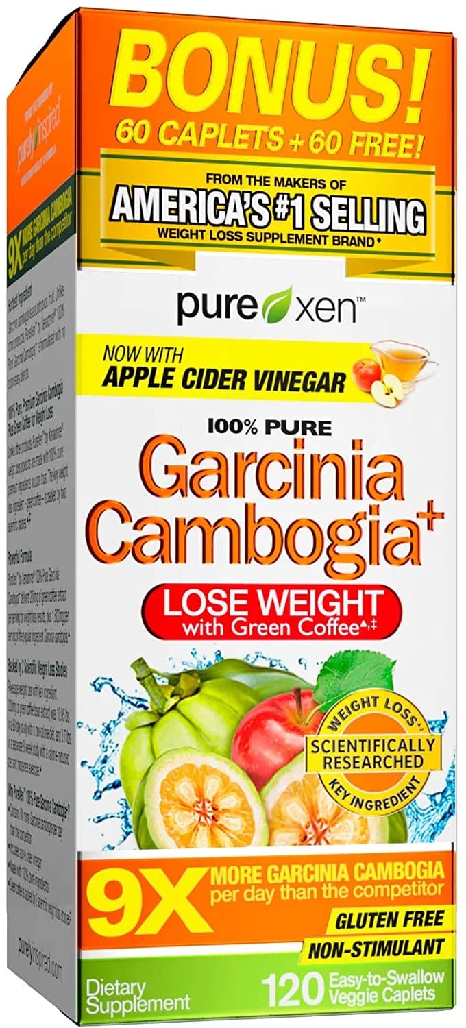 Purely Inspired Garcinia Cambogia Extract 100% Pure with HCA, Extra Strength, Weight Loss, 100 count Veggie Tablets خليط الجارسينيا كامبوجيا مع القهوة الخضراء وخل التفاح الطبيعى النباتى لفقدان الوزن ، 100 حباية نباتية