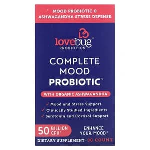 LoveBug Probiotics, Complete Mood Probiotic 50 Billion CFU, 30 Count