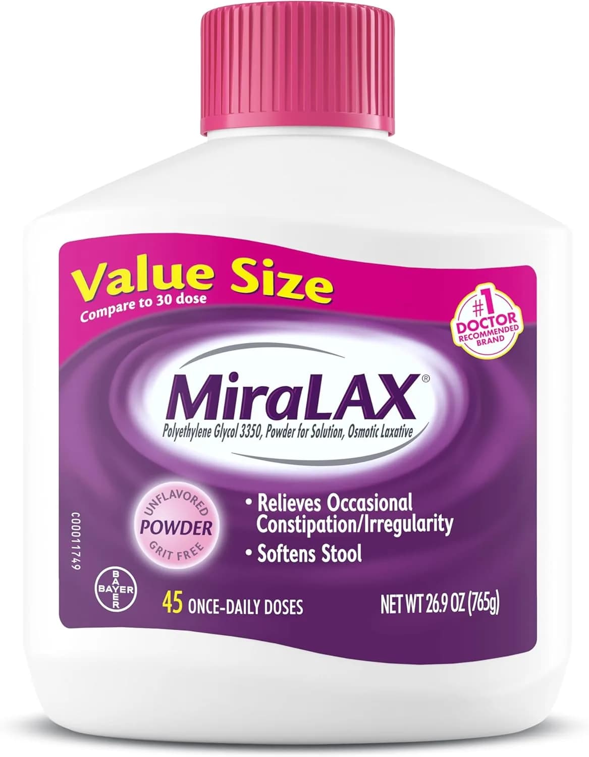 MiraLAX Gentle Constipation Relief Powder 45 Doses by Bayer