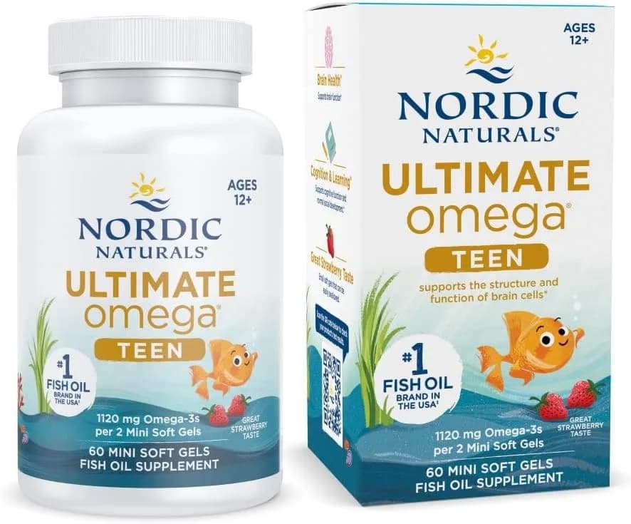 Nordic Naturals Ultimate Omega Teen Strawberry 60 Mini Soft by Nordic Naturals