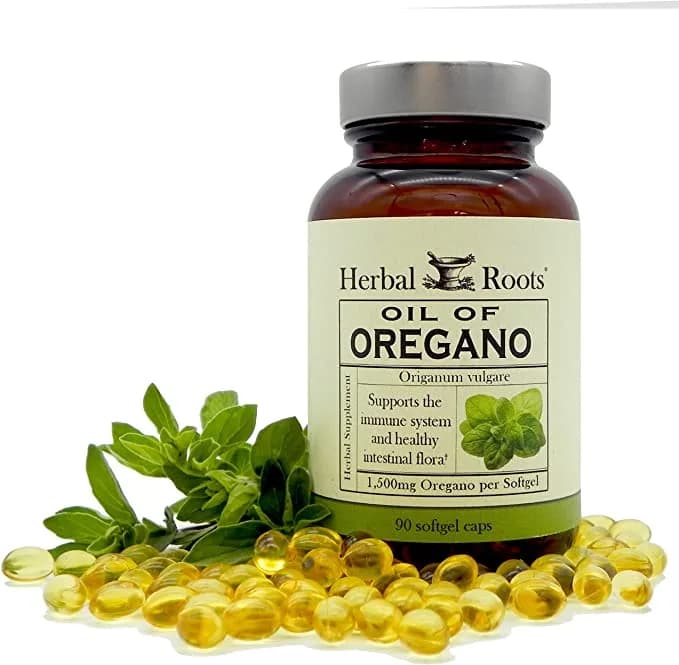 Herbal Roots Oil of Oregano - Made from Mediterranean Oregano Oil - 90 Easy to Swallow Softgel Capsules - Extra Strength 150 mg - Made in The USA