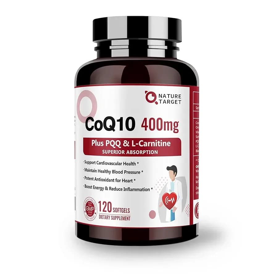 CoQ10 with PQQ & BioPerine, 400 mg, 120 Softgels by Nature target