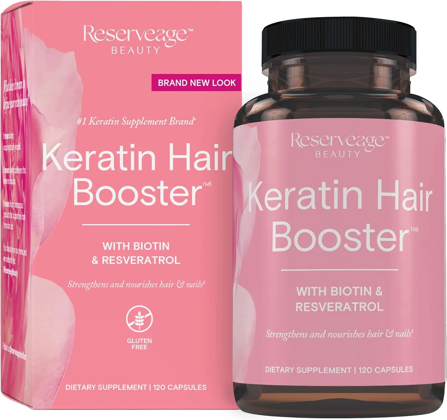 Keratin Hair Booster with Biotin, 120 Capsules by Reserveage Beauty