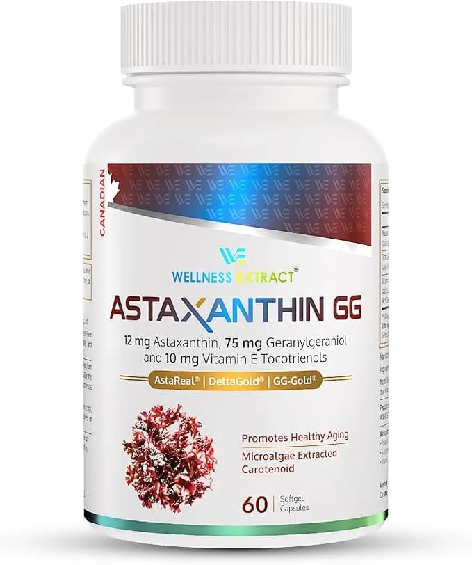 Astaxanthin-GG with GG & Tocotrienols, 12 mg, 60 Softgels by WELLNESS EXTRACT
