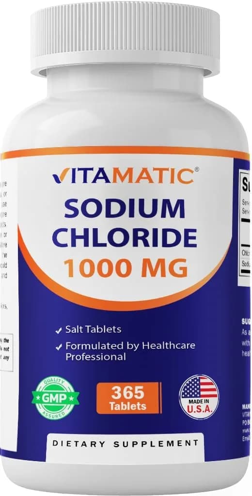 Sodium Chloride, 1000 mg, 365 Tablets by Vitamatic