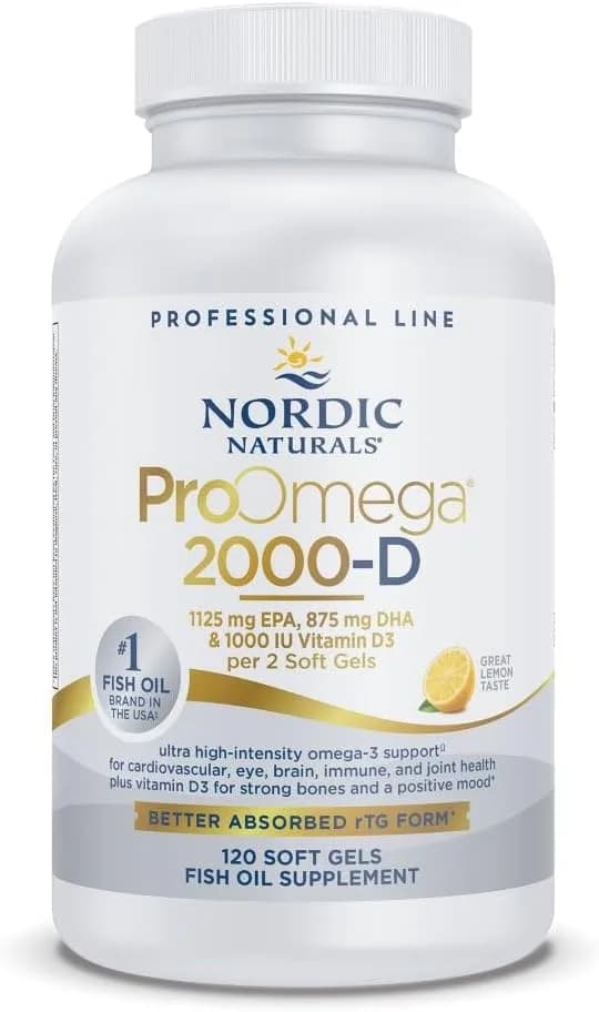 Nordic Naturals Nordic Naturals ProOmega 2000-D | Clinical Strength Cardiovascular & Immune Support | 120 Soft Gels
