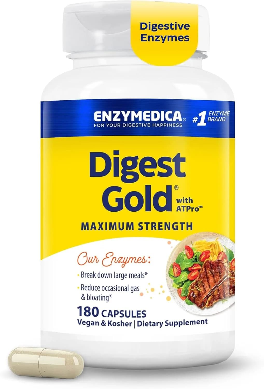 Enzymedica Digest Gold + ATPro | 180 Capsules