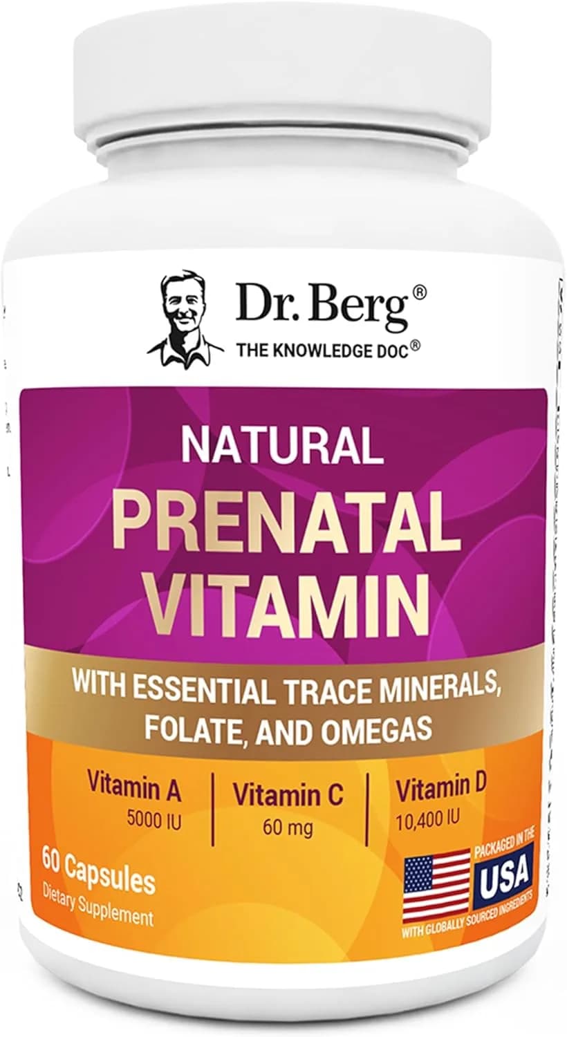 Dr Berg's Natural Prenatal Vitamins Whole-Food Nutrient Matrix, 60 Capsules by Dr Berg's