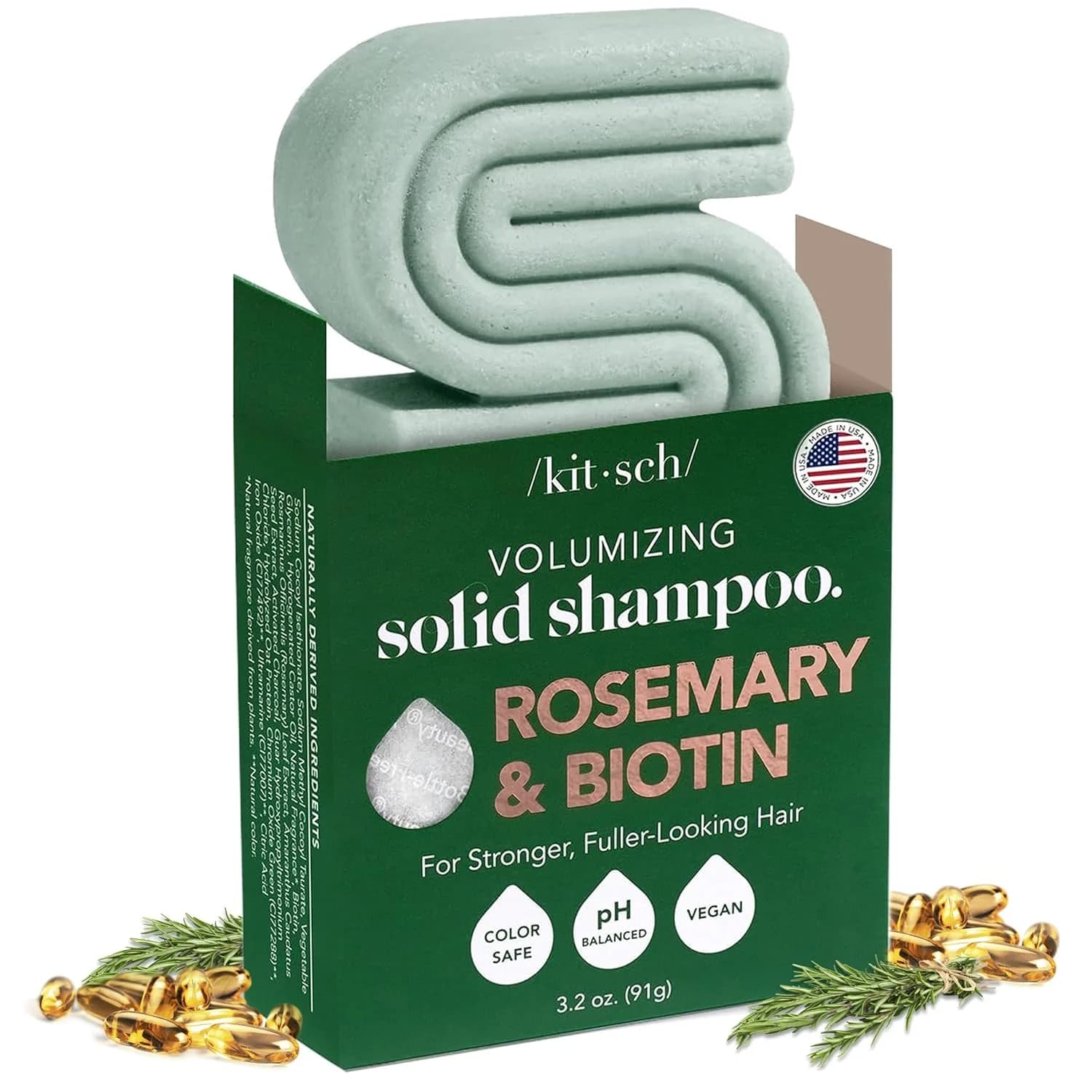 Kitsch Rosemary & Biotin Shampoo Bar for Hair Growth & Volume