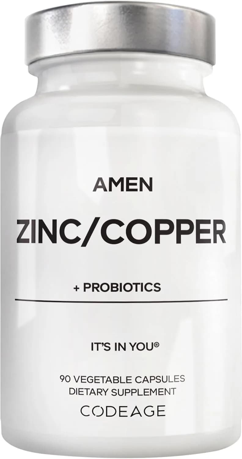 Amen Zinc & Copper Supplement + Probiotics | 90 Capsules