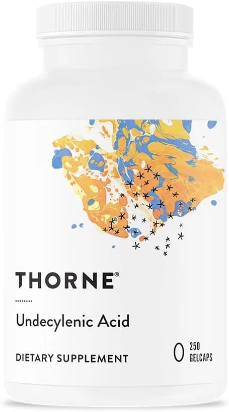 Thorne Undecylenic Acid - 250 mg of Undecylenic Acid - Fatty Acid Support for a Healthy Balance of Gut and Vaginal Flora - Gluten Free - 250 Gelcaps - 50 Servings
