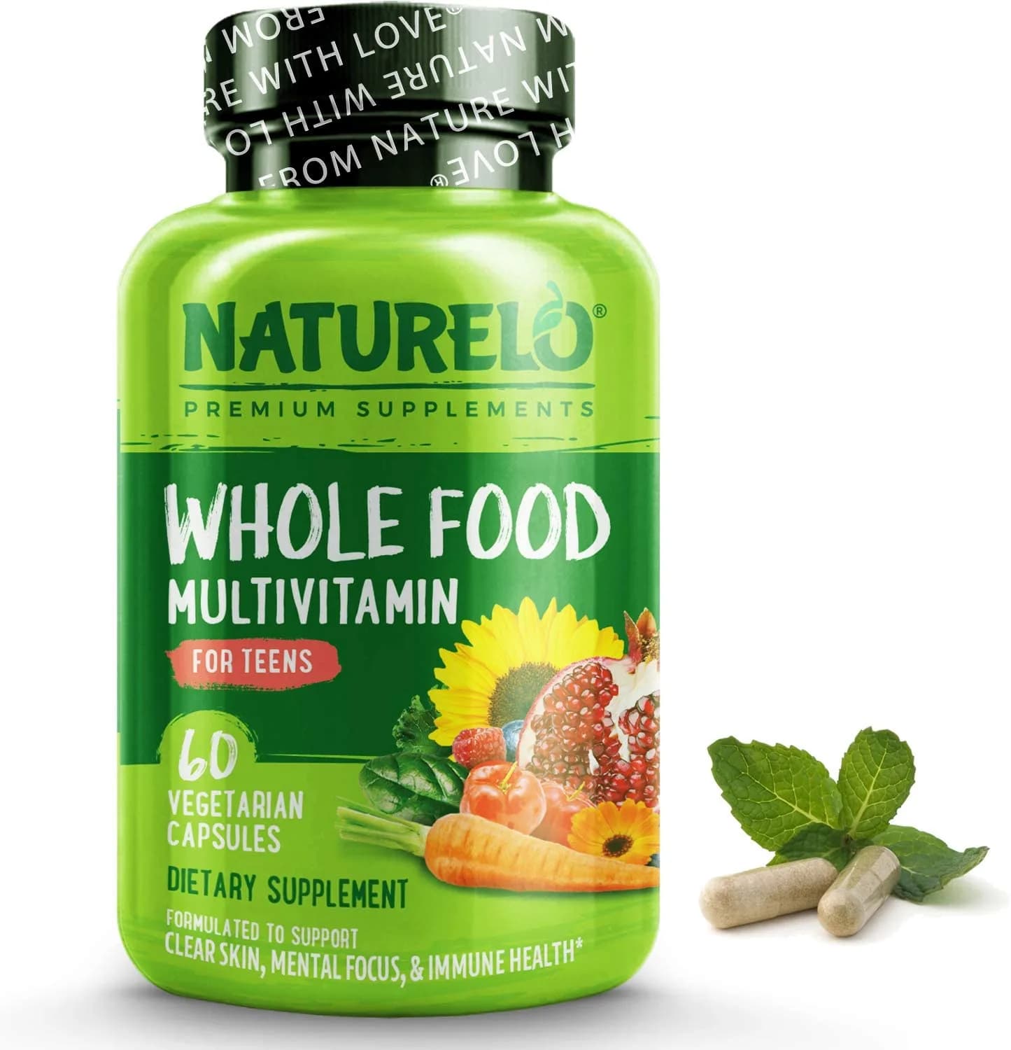 NATURELO Whole Food Multivitamin for Teens, 60 Capsules by NATURELO