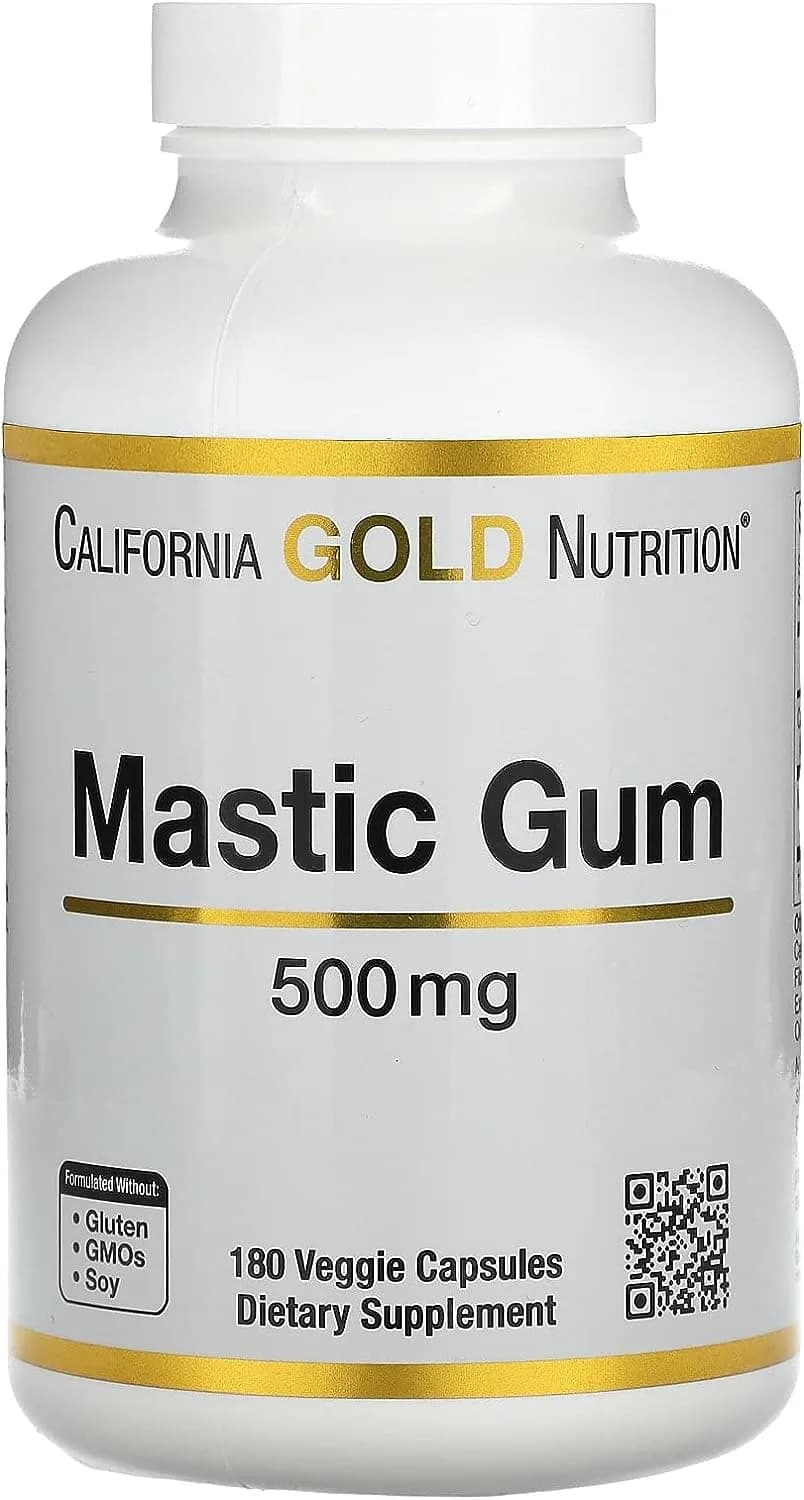 California Gold Nutrition, Mastic Gum, 500 mg, 180 Veggie Capsules