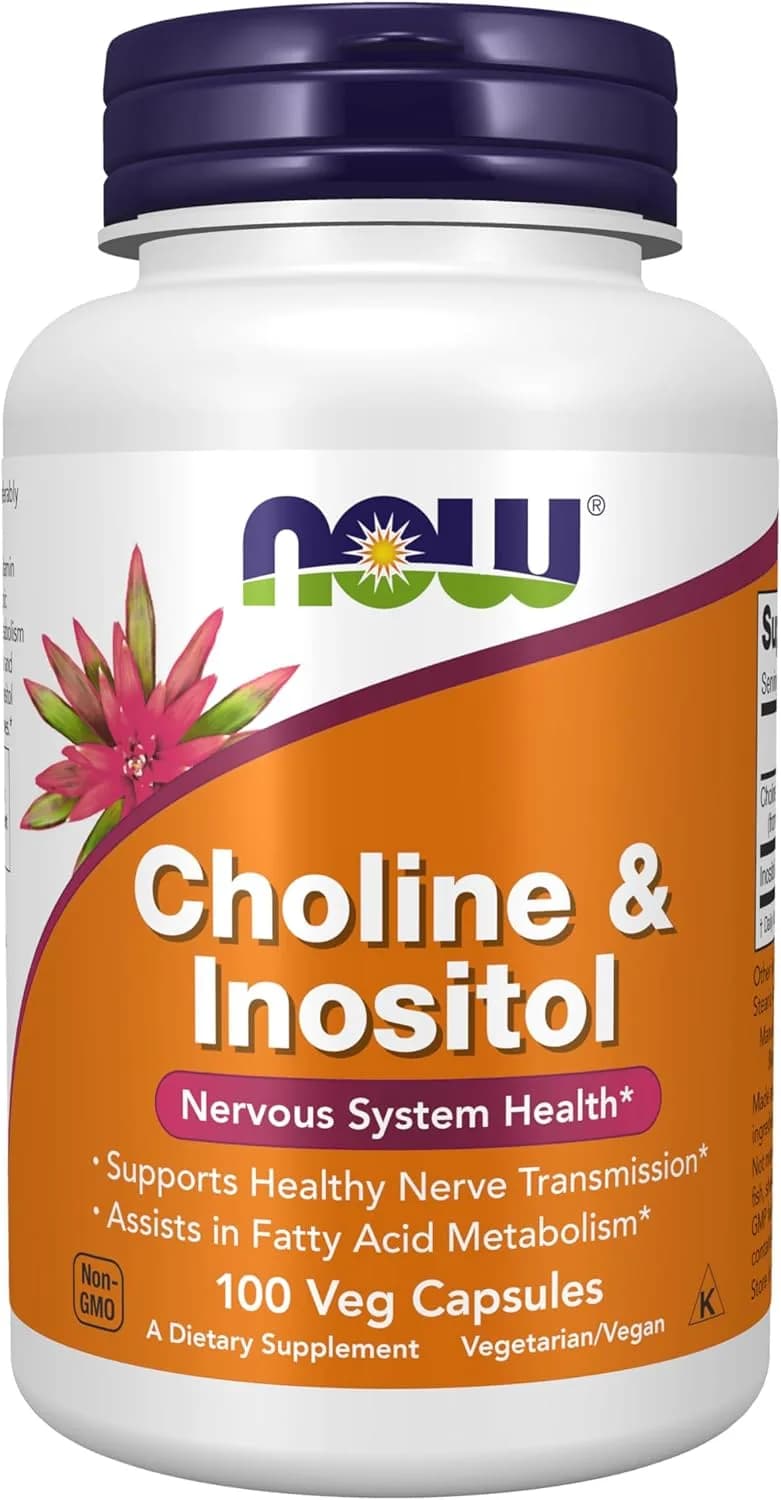 Choline & Inositol Supplement For Nervous System, 100 Capsules by NOW