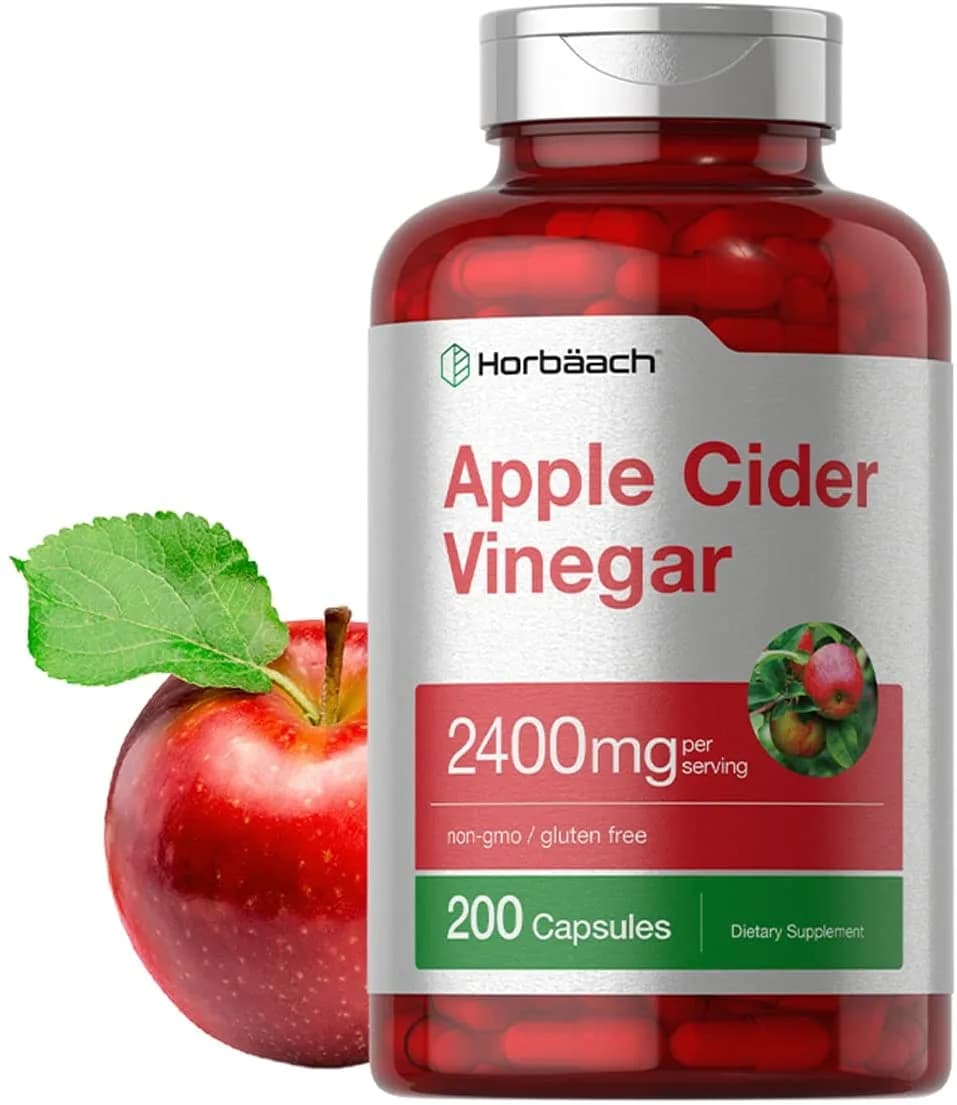 Apple Cider Vinegar Capsules Non-GMO Gluten Free, 2400 mg, 200 Pills by Horbaach