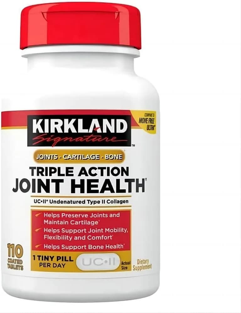 Kirkland Triple Action Joint Health Dietary Supplement, Contains UC•Il* Undenatured Type Il Collagen, Helps Support Joint Mobility, Flexibility and Comfort, 110 Coated Tablets
