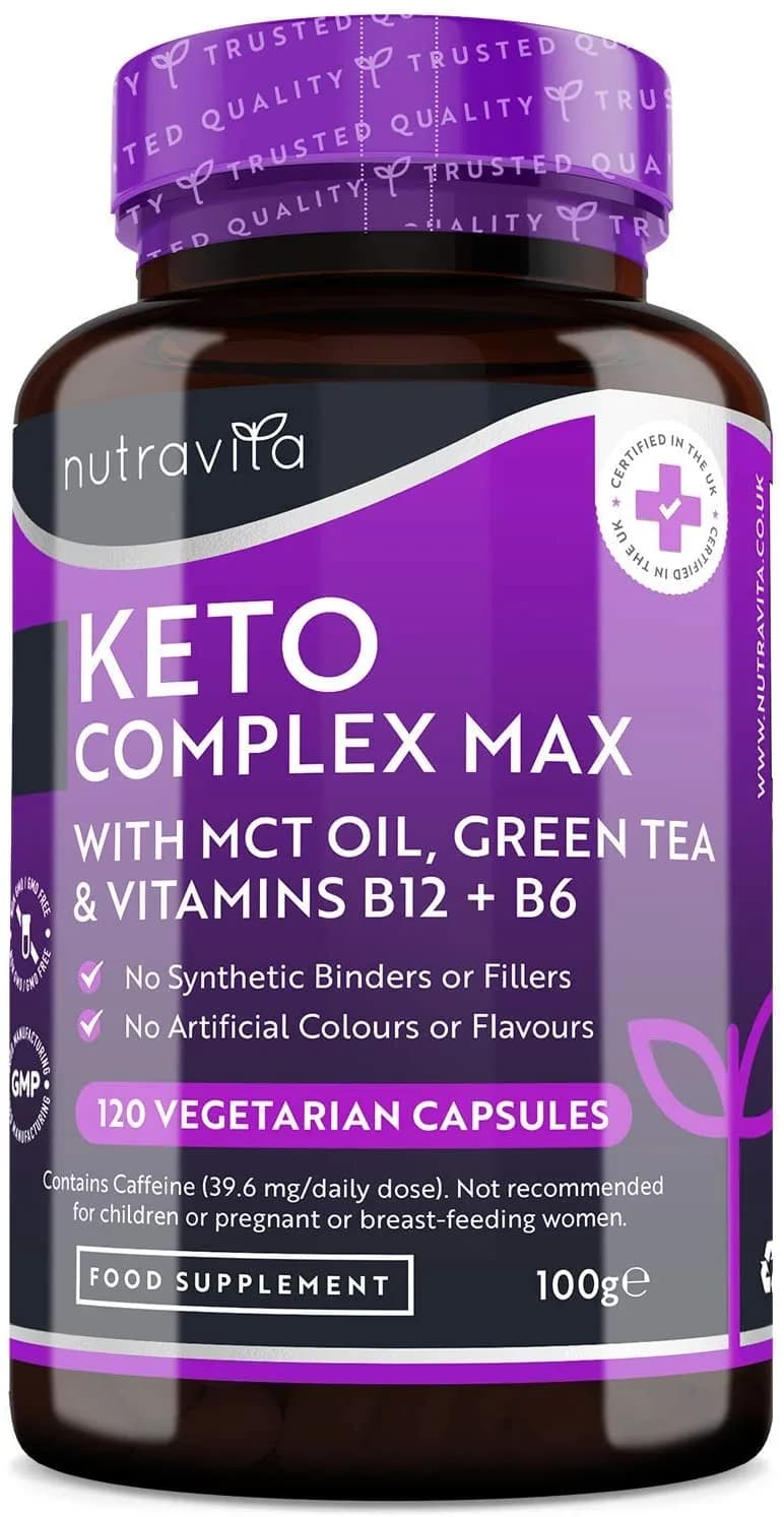 Nutravita Keto Complete Diet Pills – 2 Month Supply – Max Strength 1788mg Complex for Men & Women - MCT Oil, Green Tea, Vitamins & Minerals – Contribute to Fatty Acid & Carb Metabolism نيوترافيتا خليط كيتو المركب للتمثيل الغذائى للدهون والكربوهيدرات 120 كبسولة نباتية