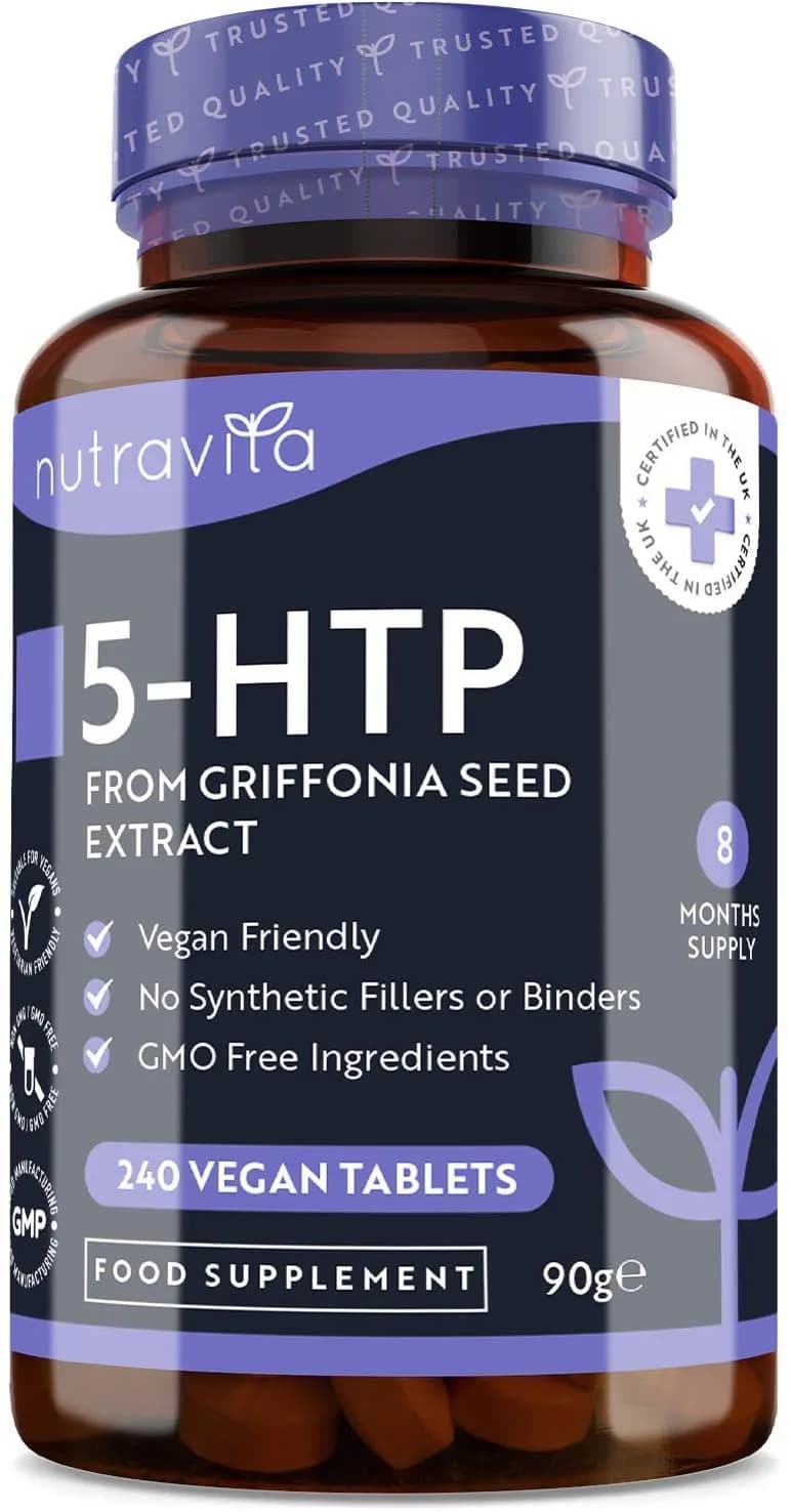 Nutravita 5HTP 400mg Griffonia Seed Extract – 240 Vegan Tablets Maximum Strength 5-HTPمستخلص من بذور الجريفونيا 400 مجم ، 240حباية نباتية