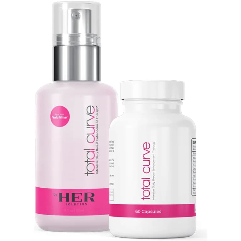 Leading Edge health Total Curve Increase Breast Size by Up to 8.4% , Safe, Natural, No Side Effect , 60 capsules - Spray and Tablets Bundle توتال كيرف ، لزيادة حجم الثدى ، آمن ، وطبيعى ، وبدون آثار جانبيه ، 60 كبسولة