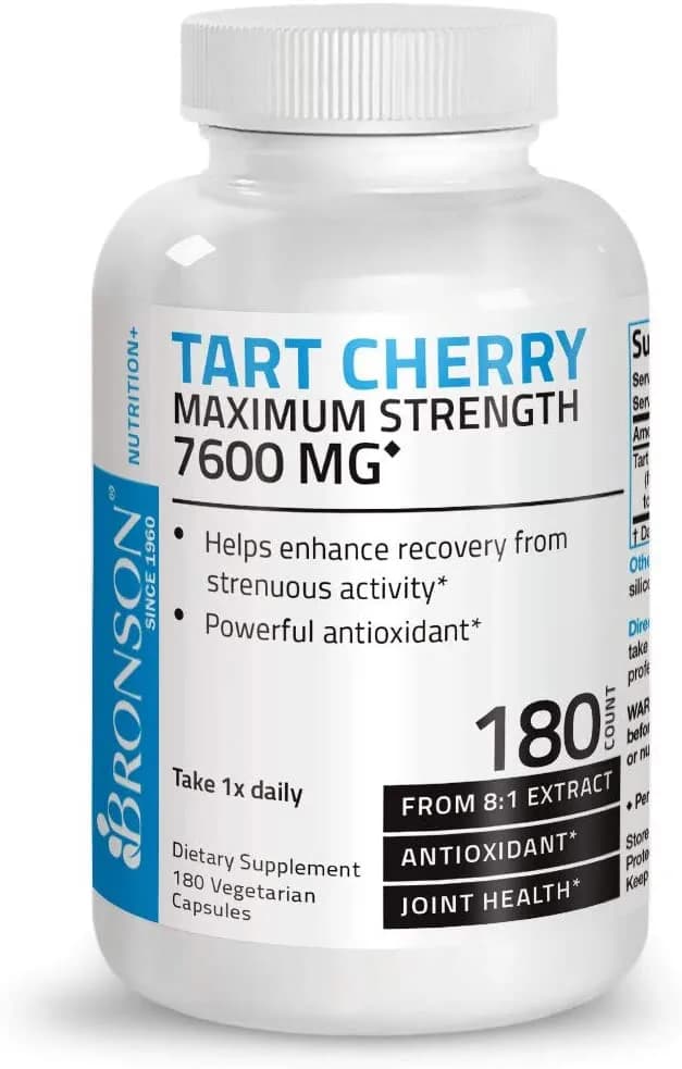 Tart Cherry Maximum Strength, 7600 mg, 180 Veg Capsules by BRONSON Vitamins