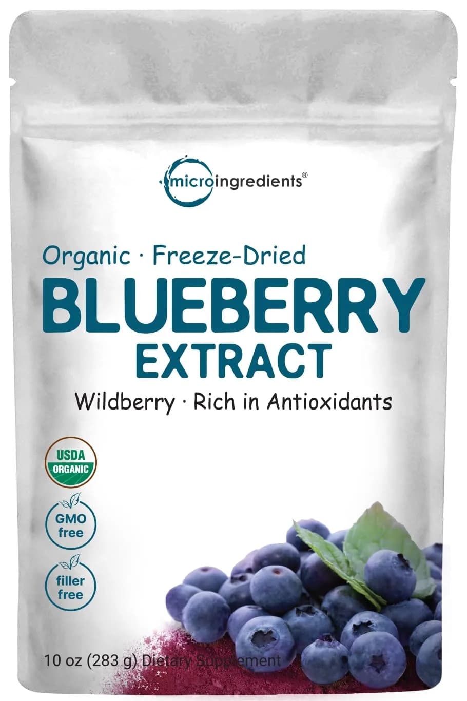 MicroIngredients, Organic Blueberry Extract Powder, 283 gm